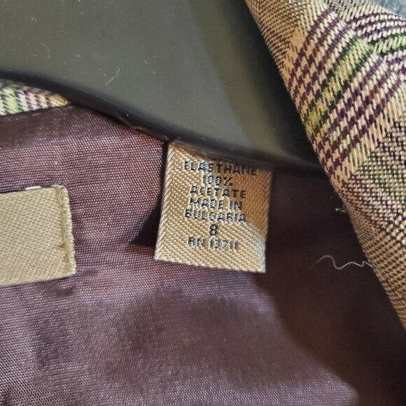 Vintage  I.e Adult Women Business Blazer Jacket Brown Striped Size 8 - Picture 9 of 12